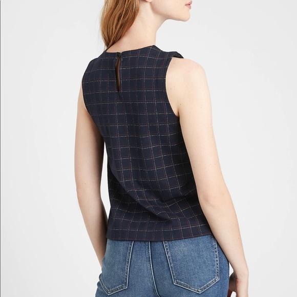 - Banana Republic plaid crop shell shirt size small - Picture 4 of 4